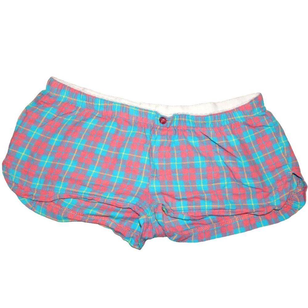 Tarea by Rue21 juniors XS rare discontinued plaid cotton flannel pajama shorts
